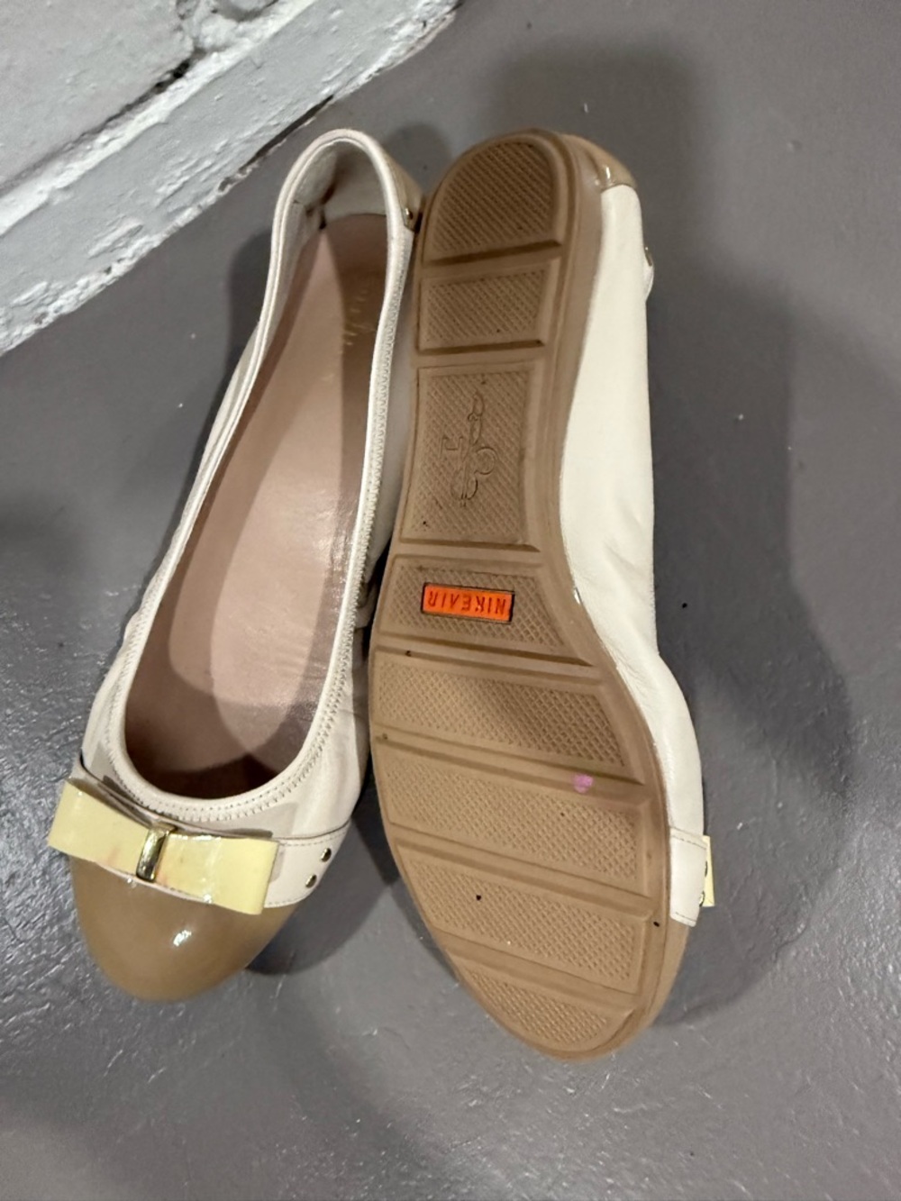 Cole Haan Cream Leather Ballet Flats - Picture 3 of 4